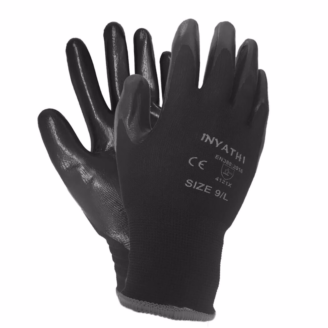Inyathi Black Nitrile Palm Coated Glove