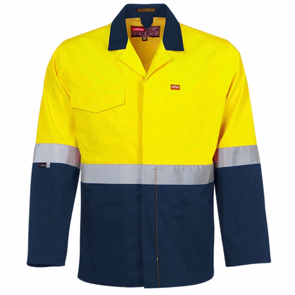 Two Tone Reflective Trousers Yellow/Navy