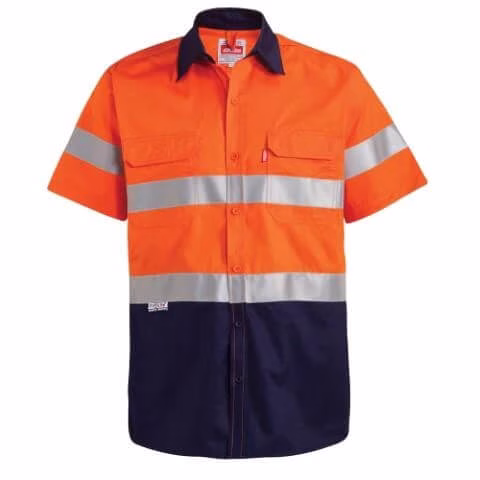 Two Tone Reflective Shirt Orange/Navy